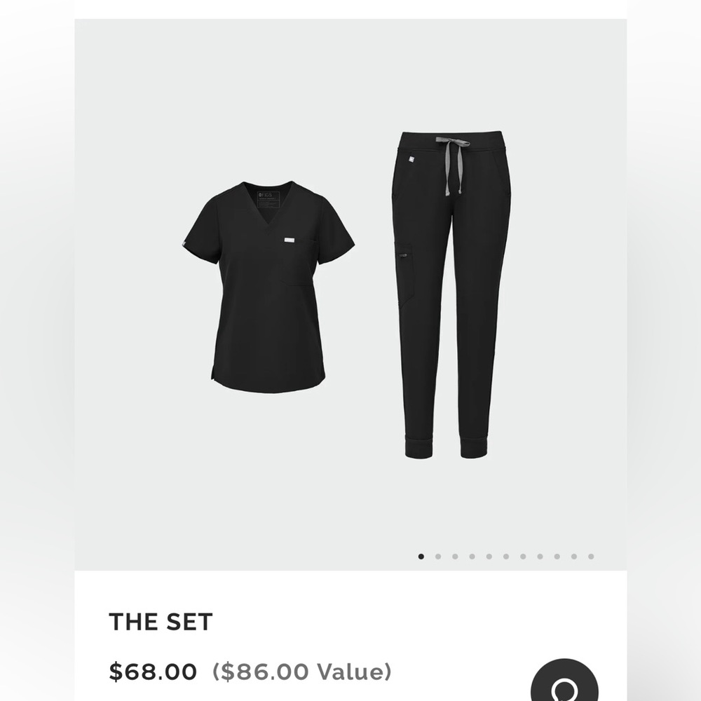Figs - "The Set" in Black | Size Large